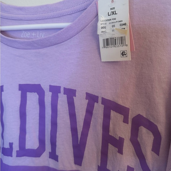 Zoe + Liv Lavender Graphic Tee NWT Size L/XL - Picture 2 of 4